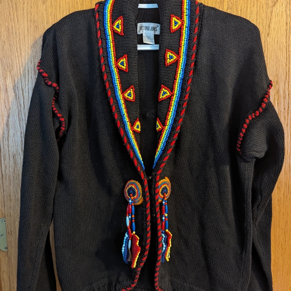 Victoria Jones sweater beaded fringe
